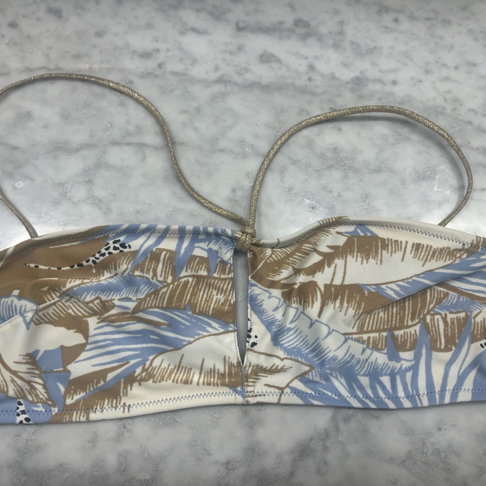 Aerie Blue and Brown Bikini Top